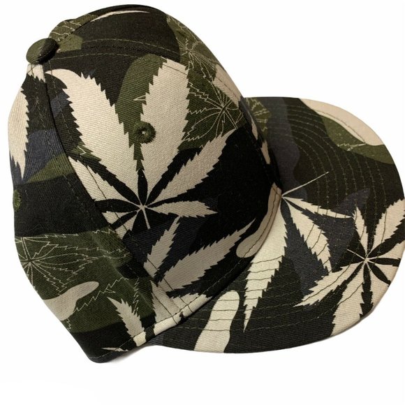 Wuke Flat Bill Snap Back Hat Camo Palm Trees - Picture 6 of 8
